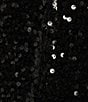 Midnight Doll Sequin One Shoulder Feather Trim Bodycon Dress, Color:Black - Image 4