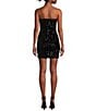 Midnight Doll Sequin One Shoulder Feather Trim Bodycon Dress, Color:Black - Image 2