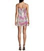 Color:Pink Multi - Image 2 - Sequin Pattern Mini Slip Dress