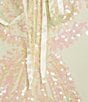 Midnight Doll Sequin Patterned Scoop Neck Side Slit Dress, Color:Pale Yellow - Image 4