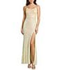 Midnight Doll Sequin Patterned Scoop Neck Side Slit Dress - Image 1