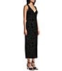 Midnight Doll Sleeveless Drape-Back Embossed Satin Dress - Image 3