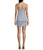 Color:Powder Blue - Image 2 - Sleeveless Shimmer Faux-Wrap Mini Sheath Dress