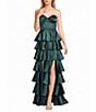 Midnight Doll Sleeveless Strapless Multi-Tiered Long Dress - Image 1