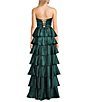Midnight Doll Sleeveless Strapless Multi-Tiered Long Dress - Image 2