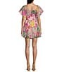 Color:Pink Multi - Image 2 - Solid Lawn Puff Sleeve Fit & Flare Dress