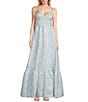 Midnight Doll Spaghetti Strap Brocade Corset Detail Gown - Image 1