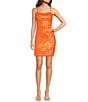 Midnight Doll Spaghetti Strap Placement Sequin Strappy Back Bodycon Mini Dress - Image 1