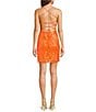 Midnight Doll Spaghetti Strap Placement Sequin Strappy Back Bodycon Mini Dress - Image 2