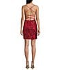 Midnight Doll Spaghetti Strap Placement Sequin Strappy Back Bodycon Mini Dress - Image 2