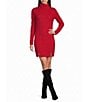 Midnight Doll Turtleneck Long Sleeve Cable Knit Sweater Dress - Image 1