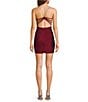 Midnight Doll V-Neck Rhinestone Strap Ruched Side Slit Bodycon Dress - Image 2