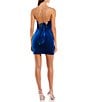Color:Blue - Image 2 - Velvet Bow Back Bodycon Dress
