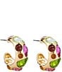 Mignonne Gavigan Cassidy Multi Color Stone Hoop Earrings, Color:Gold/Multi - Image 1