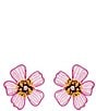 Color:Magenta - Image 1 - Dolores Floral Stud Earrings