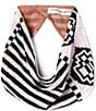 Color:Black/White - Image 1 - Geometric Scarf Statement Necklace
