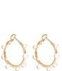 Color:Gold - Image 1 - Isla Freshwater Pearl Mini Hoop Earrings