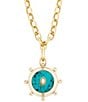 Color:Turquoise - Image 1 - Louise Charm Long Pendant Necklace