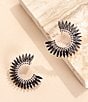 Color:Black - Image 2 - Madeline Crystal Hoop Earrings