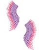 Color:Purple/Pink - Image 1 - Midi Madeline Drop Statement Earrings