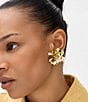 Mignonne Gavigan Milena Sequin Flower Statement Stud Earrings, Color:Gold - Image 3