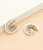 Color:White/Gold - Image 2 - Mini Fiona Pearl Crystal Hoop Earrings