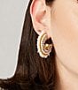 Color:White/Gold - Image 3 - Mini Fiona Pearl Crystal Hoop Earrings
