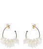 Color:White/Gold - Image 1 - Mini Lolita White Hoop Earrings