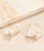 Color:White/Gold - Image 2 - Mini Lolita White Hoop Earrings