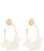 Color:White/Gold - Image 3 - Mini Lolita White Hoop Earrings