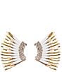 Color:White/Gold - Image 1 - Mini Madeline Gold Statement Stud Earrings
