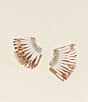 Color:Ivory/Rose Gold - Image 2 - Mini Madeline Rose Gold Statement Stud Earrings