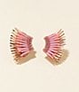 Color:Blush/Rose Gold - Image 2 - Mini Madeline Rose Gold Statement Stud Earrings