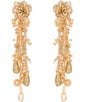 Color:Champagne - Image 1 - Rudy Lux Beaded Drop Statement Earrings