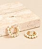Color:White/Gold - Image 2 - Wynnie Pearl Hoop Earrings