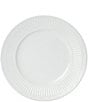 Color:White - Image 1 - Italian Countryside Ridged Floral Stoneware Round Platter
