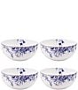 Color:White/Blue - Image 1 - Kaia Platinum Chinoiserie All-Purpose Bowls, Set of 4