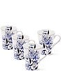 Color:White/Blue - Image 1 - Kaia Platinum Chinoiserie Mugs, Set Of 4