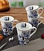 Color:White/Blue - Image 3 - Kaia Platinum Chinoiserie Mugs, Set Of 4
