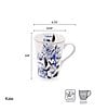 Color:White/Blue - Image 5 - Kaia Platinum Chinoiserie Mugs, Set Of 4