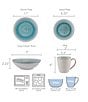 Color:Turquoise - Image 4 - Mira Turquoise 16-Piece Dinnerware Set