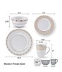 Mikasa Modern Petals 32-Piece Dinnerware Set, Color:Gold - Image 9