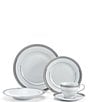 Color:Grey - Image 1 - Platinum Crown 40-Piece Dinnerware Set