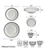 Color:Grey - Image 3 - Platinum Crown 40-Piece Dinnerware Set