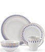 Color:White - Image 2 - Starburst Blue 32-Piece Dinnerware Set