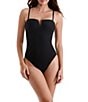 Mimi Flamingo Finn Bandeau One Piece Swimsuit, Color:Black - Image 1