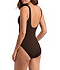 Mimi Flamingo Lido Rib Knit Harper Solid Square Neck Open Back Tank One Piece Swimsuit - Image 3