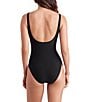 Mimi Flamingo Soleil Solid Bailey Shirred Surplice One Piece Swimsuit, Color:Black - Image 2