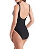 Mimi Flamingo Soleil Solid Bailey Shirred Surplice One Piece Swimsuit, Color:Black - Image 3