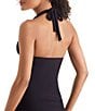Mimi Flamingo Soleil Solids Sonny V-Neck Ruffle Trim Halterkini Swim Top - Image 4